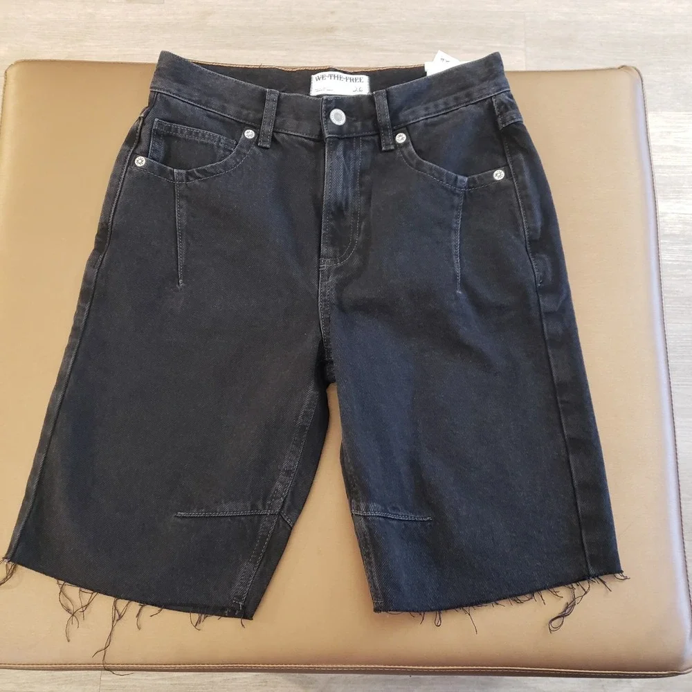 Free People Ghost Town High‎ Rise Long Short Size 26 NWT